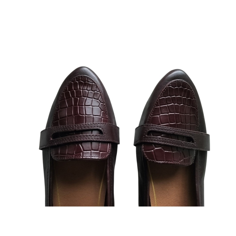 Vionic Women's Burgundy Savannah Pointed Leather Loafers Ballet Flats Size 7.5 - Picture 3 of 8
